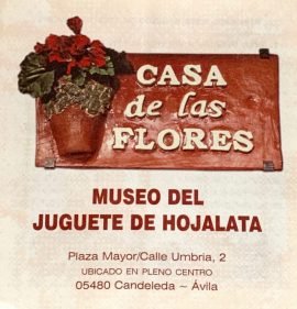 Placa del Museo del Juguete de Hojalata